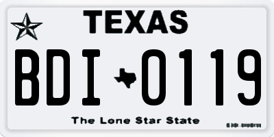 TX license plate BDI0119