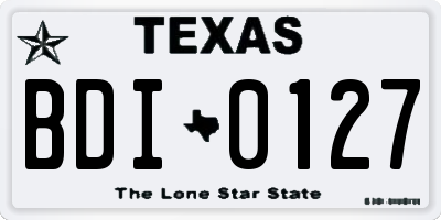 TX license plate BDI0127