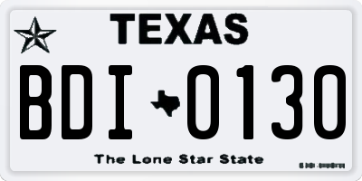 TX license plate BDI0130