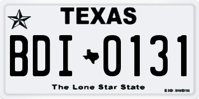 TX license plate BDI0131