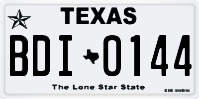 TX license plate BDI0144