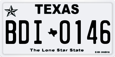 TX license plate BDI0146