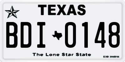 TX license plate BDI0148