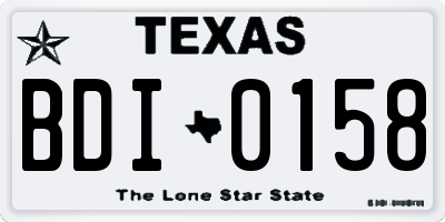 TX license plate BDI0158