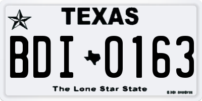 TX license plate BDI0163