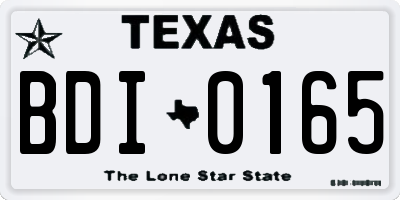 TX license plate BDI0165