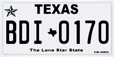 TX license plate BDI0170