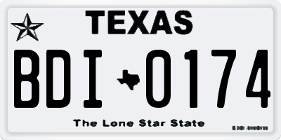 TX license plate BDI0174