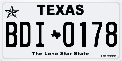 TX license plate BDI0178