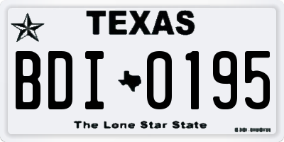 TX license plate BDI0195