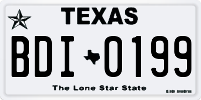 TX license plate BDI0199