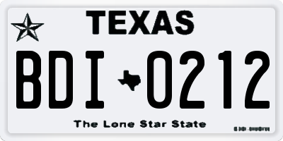 TX license plate BDI0212
