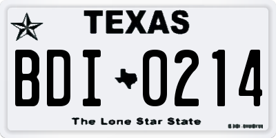 TX license plate BDI0214