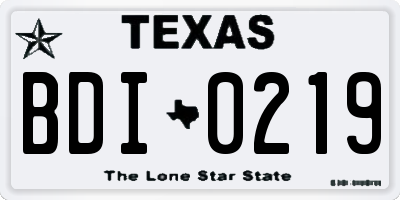 TX license plate BDI0219