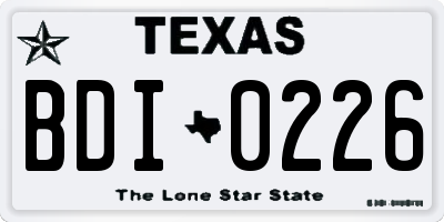TX license plate BDI0226