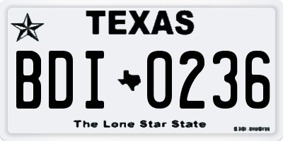 TX license plate BDI0236