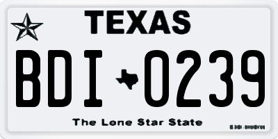 TX license plate BDI0239