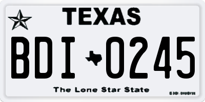 TX license plate BDI0245