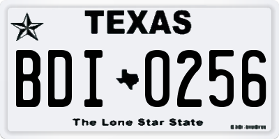 TX license plate BDI0256