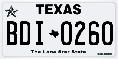 TX license plate BDI0260