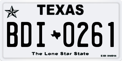 TX license plate BDI0261
