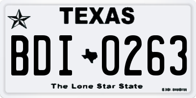 TX license plate BDI0263