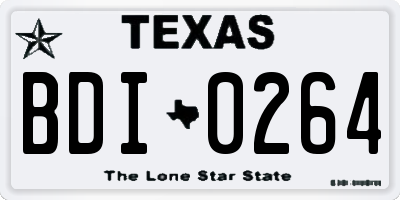 TX license plate BDI0264
