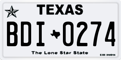 TX license plate BDI0274