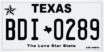 TX license plate BDI0289