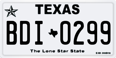 TX license plate BDI0299