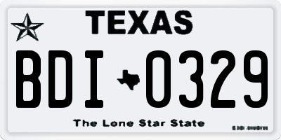 TX license plate BDI0329