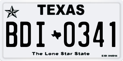 TX license plate BDI0341