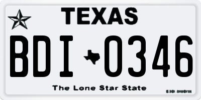 TX license plate BDI0346