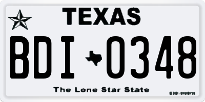 TX license plate BDI0348