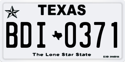 TX license plate BDI0371