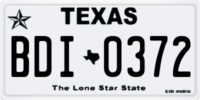 TX license plate BDI0372