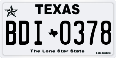 TX license plate BDI0378