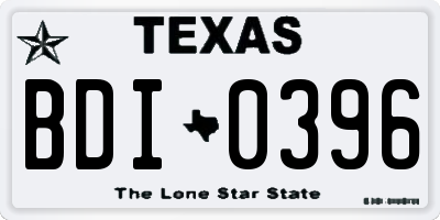TX license plate BDI0396