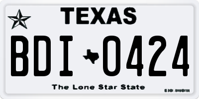 TX license plate BDI0424