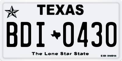 TX license plate BDI0430