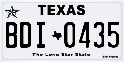 TX license plate BDI0435