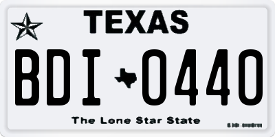 TX license plate BDI0440