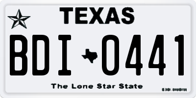 TX license plate BDI0441