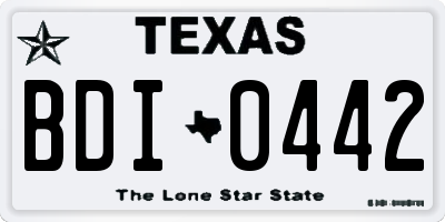 TX license plate BDI0442