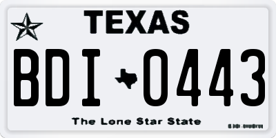 TX license plate BDI0443