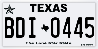 TX license plate BDI0445