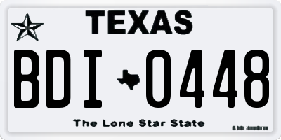 TX license plate BDI0448
