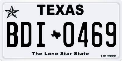 TX license plate BDI0469