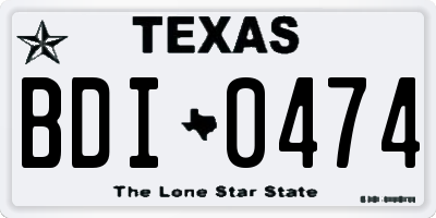 TX license plate BDI0474