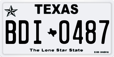 TX license plate BDI0487